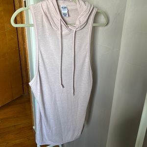 Victoria Sport Sleeveless Hoodie with Drawstrings and Back Cut-Out, Pink S